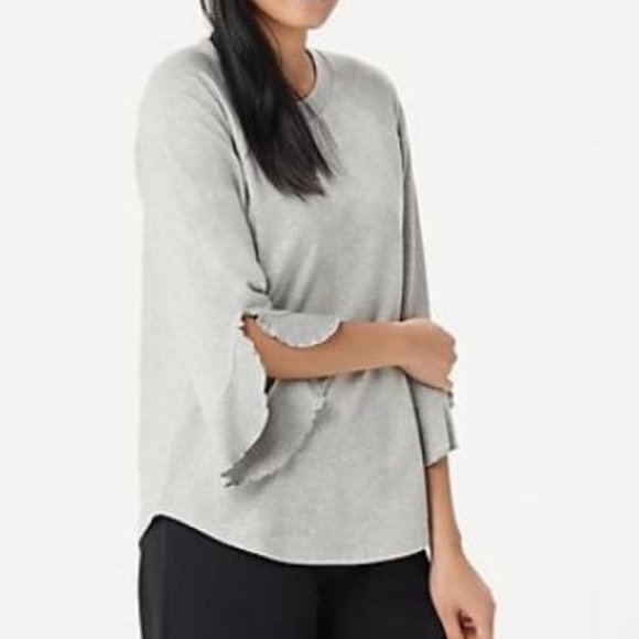 Lisa Rinna Tops - Lisa Rinna Sweatshirt with Flutter Sleeve Detail